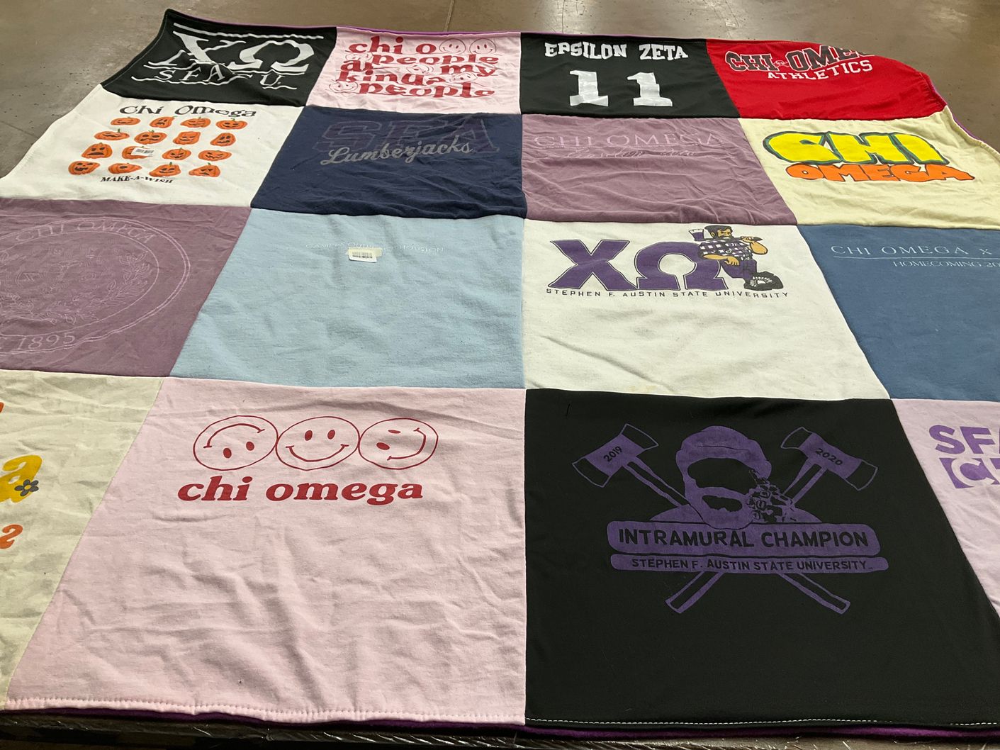 T-shirt quilt from stephen f. austin state university by Kathryn from TX