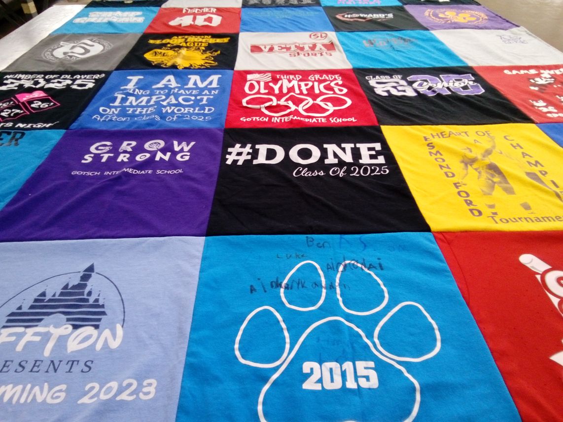 T-shirt quilt from gotsch intermediate school by Jaimi from MO