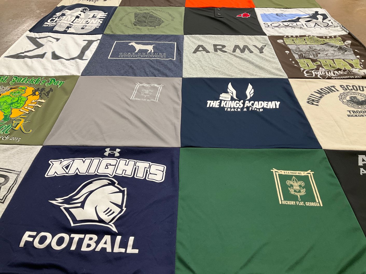 T-shirt quilt featuring knights football by Hope from GA