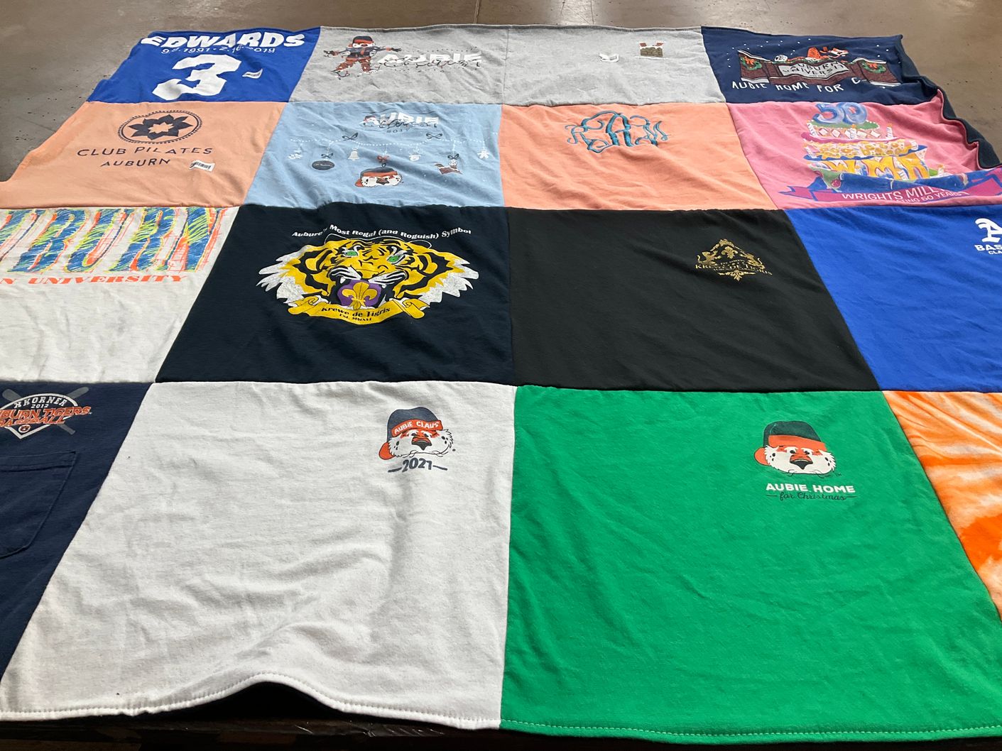 T-shirt quilt from auburn university by Patricia from AL