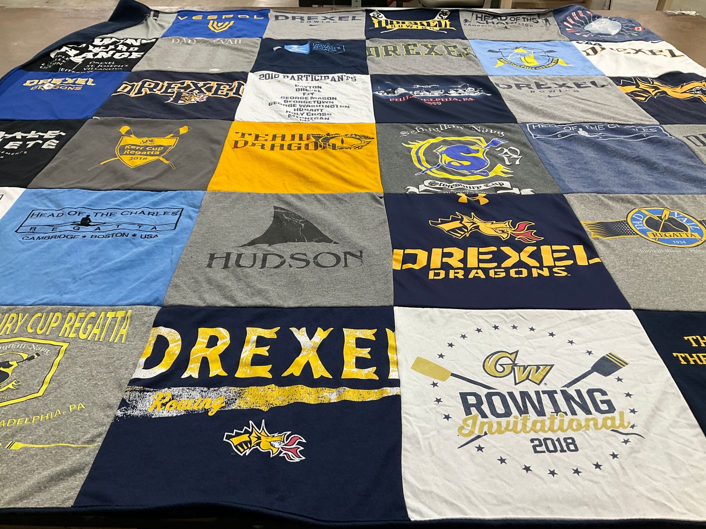 T-shirt quilt featuring drexel dragons by Michael from PA