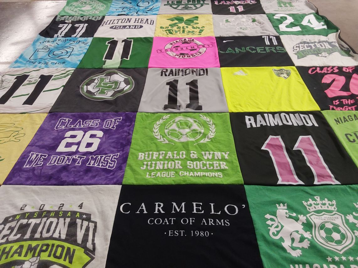 T-shirt quilt featuring niagara university soccer team, lancers soccer team by Kristen from NY