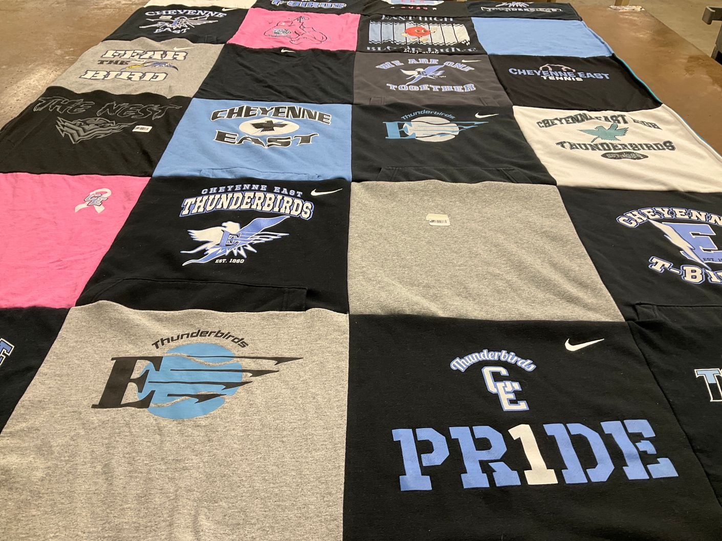 T-shirt quilt featuring cheyenne east thunderbirds by Shaunarae from WY