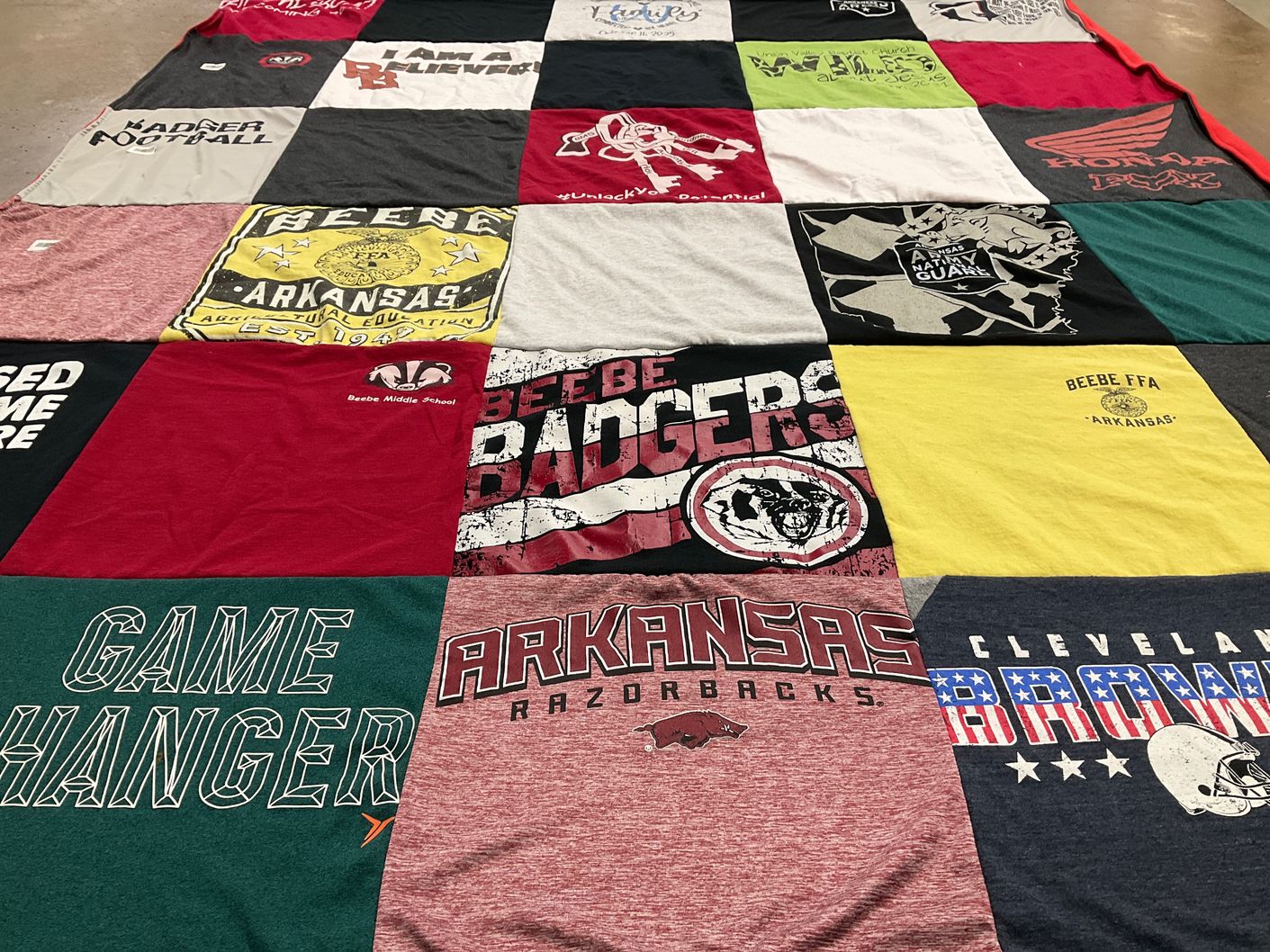 T-shirt quilt featuring arkansas razorbacks by Danny from AR