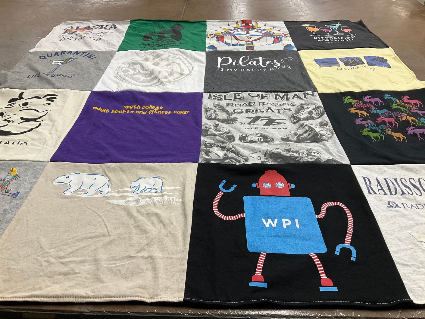 T-shirt quilt featuring worcester polytechnic institute by Sharon from FL