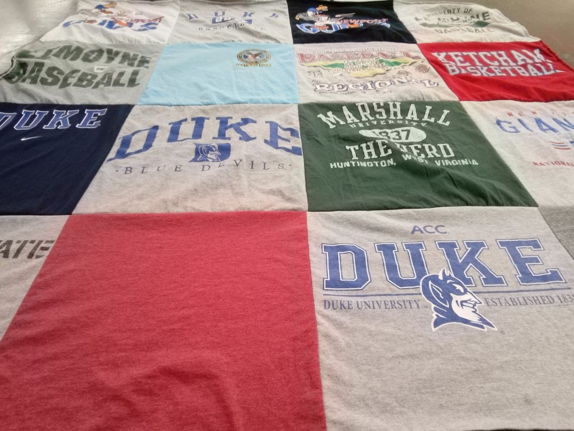 T-shirt quilt from duke university, marshall university by Teresa from NY