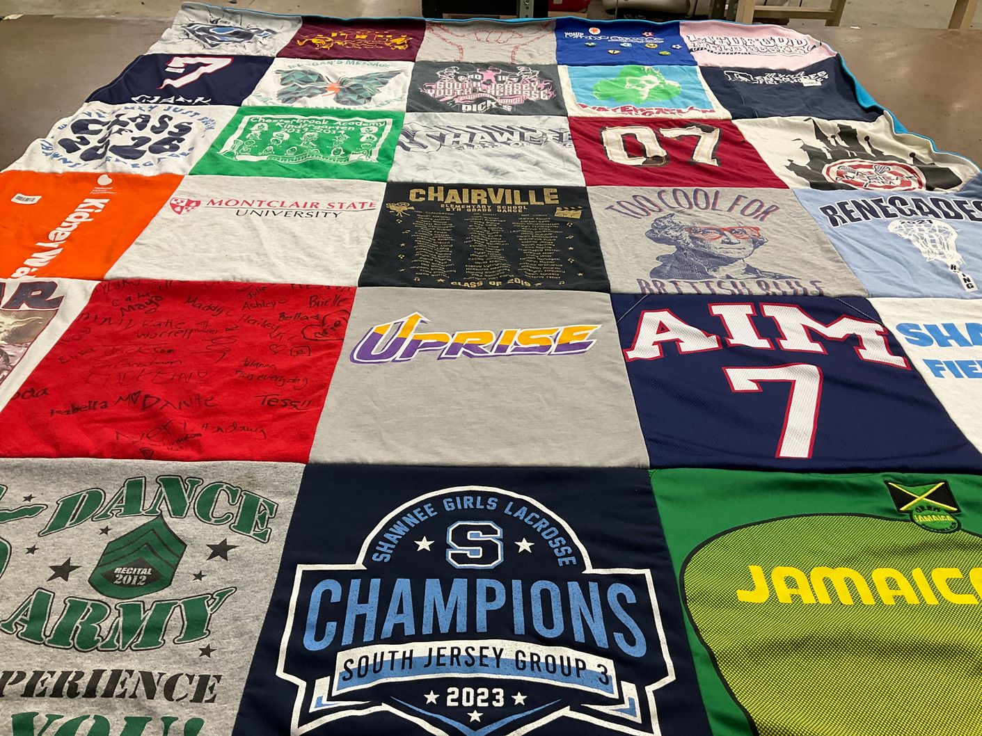 T-shirt quilt featuring shawnee girls lacrosse by Dana from NJ
