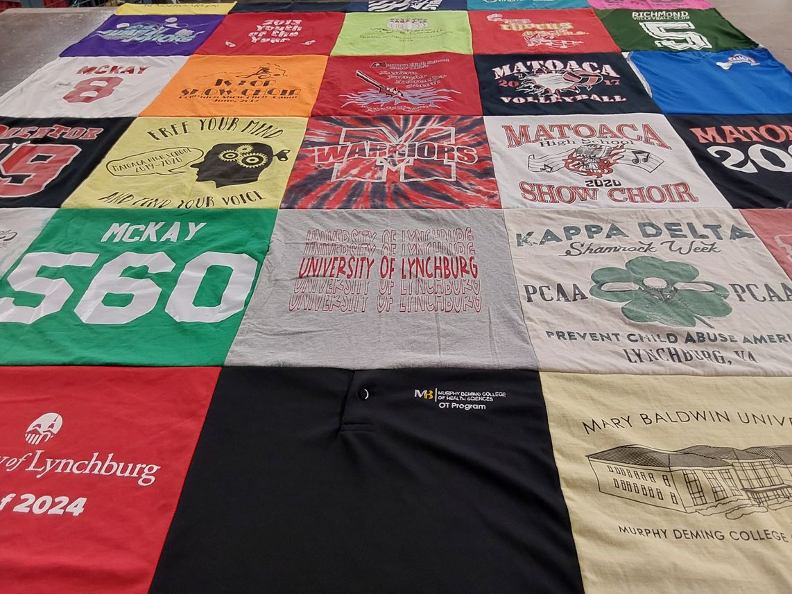 T-shirt quilt featuring matoaca high school warriors by Stephanie from VA