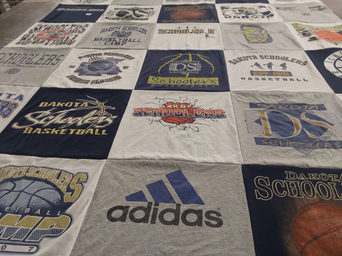 T-shirt quilt from dakota schoolers by Fanny from SD