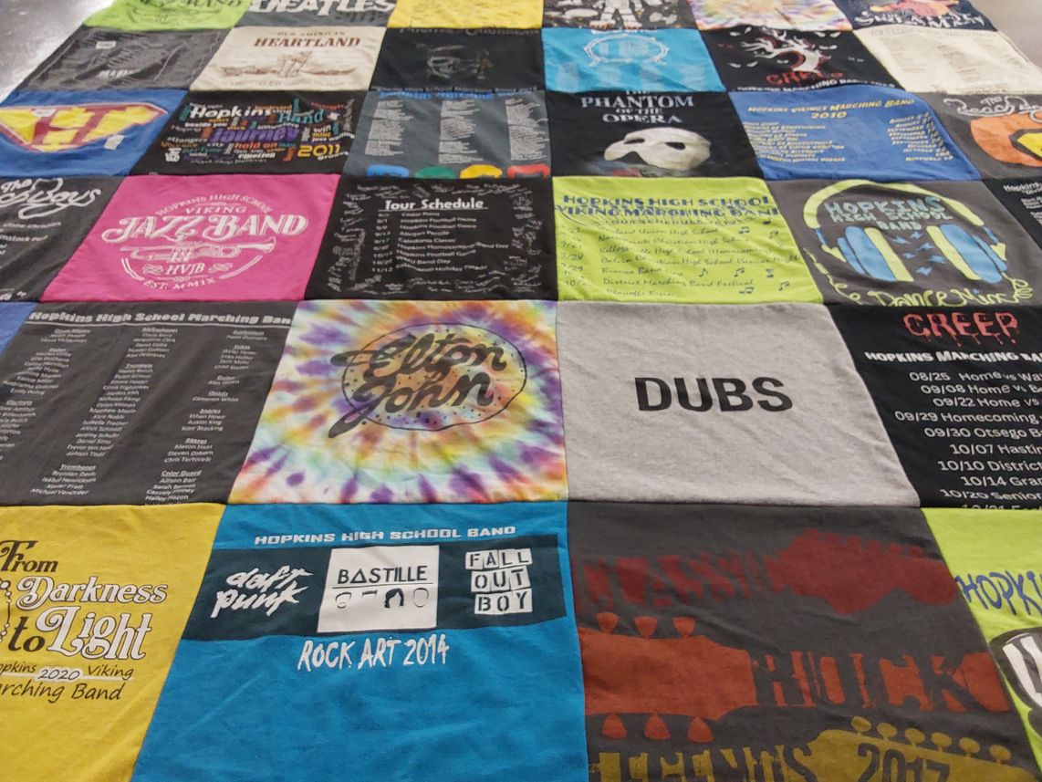 T-shirt quilt from hopkins high school by Jessica from MI