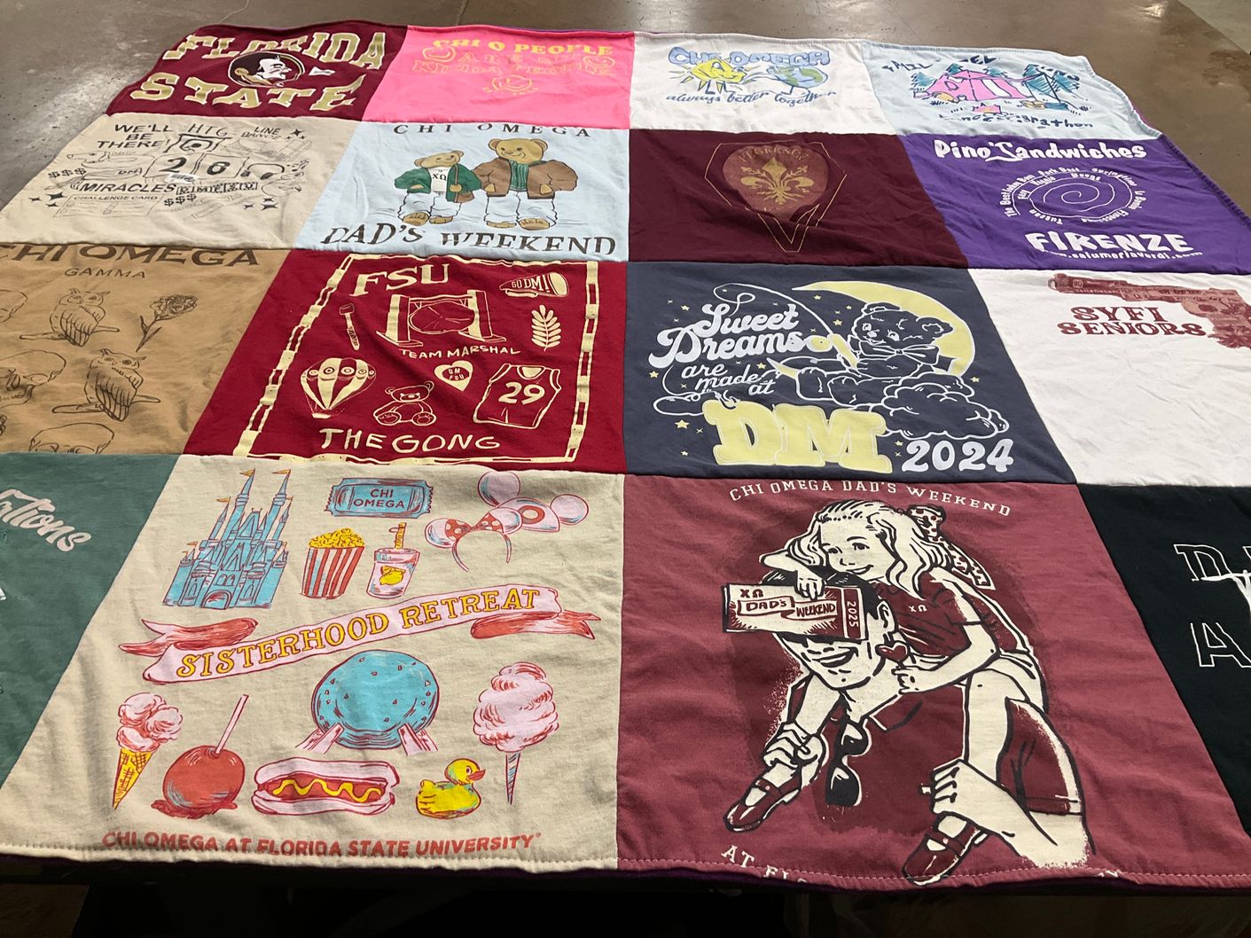 T-shirt quilt from florida state university by Meagan from FL