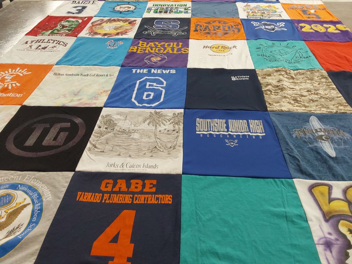 T-shirt quilt featuring southside junior high buccaneers by Christi daigle from LA