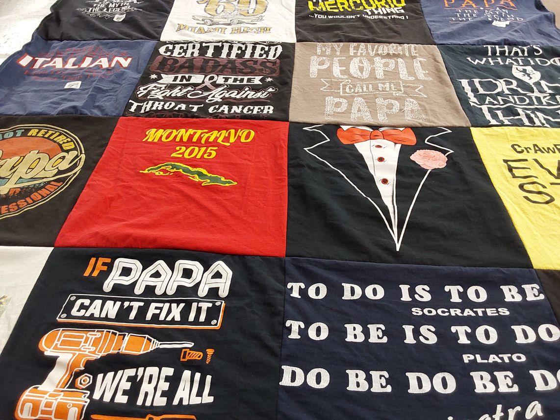 T-shirt quilt with family, humor themes by Ileana from FL