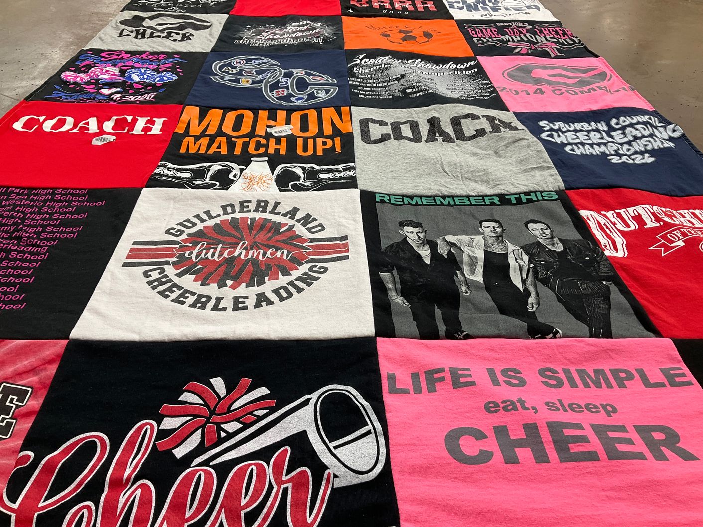 T-shirt quilt from guilderland high school by Stacey from NY