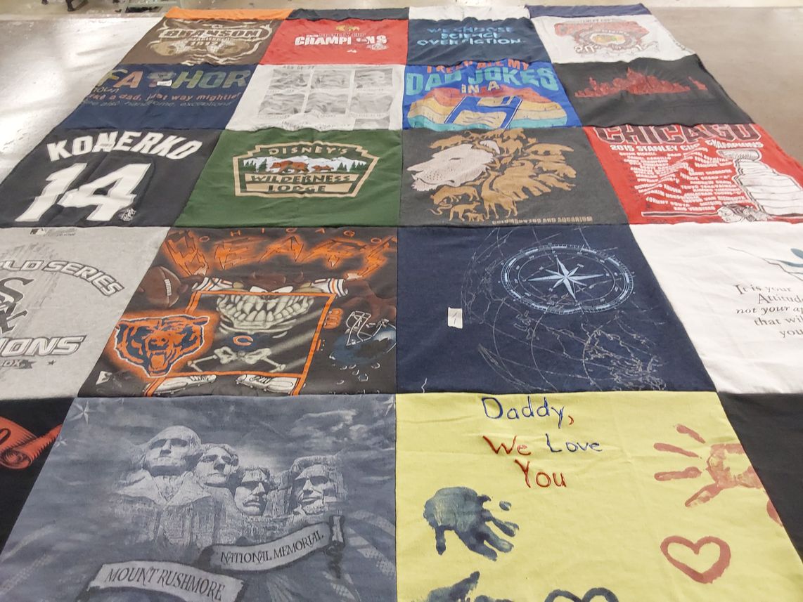 T-shirt quilt featuring chicago bears, chicago white sox by Robin from IL