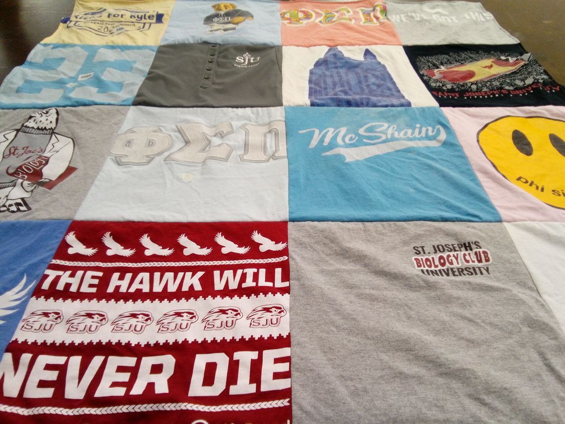 T-shirt quilt featuring st. joseph's university by Olivia from NJ