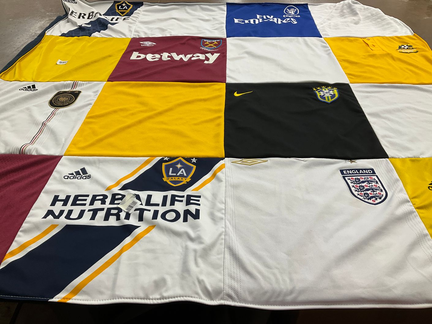 T-shirt quilt featuring los angeles galaxy by Dawn from CA