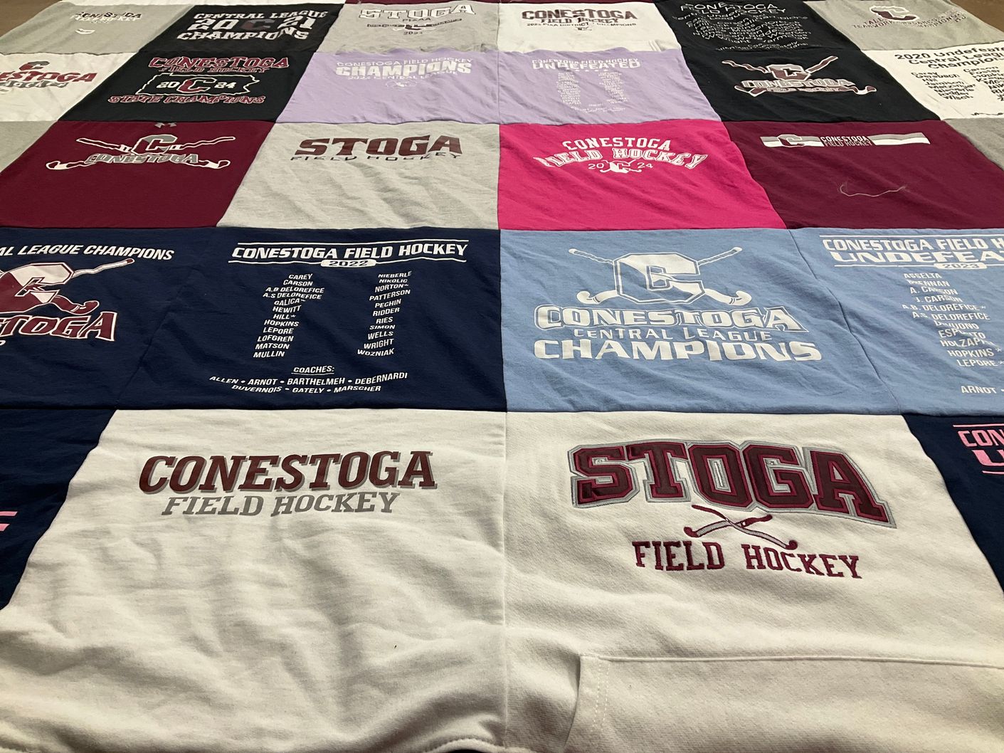 T-shirt quilt featuring conestoga field hockey by Regan from PA