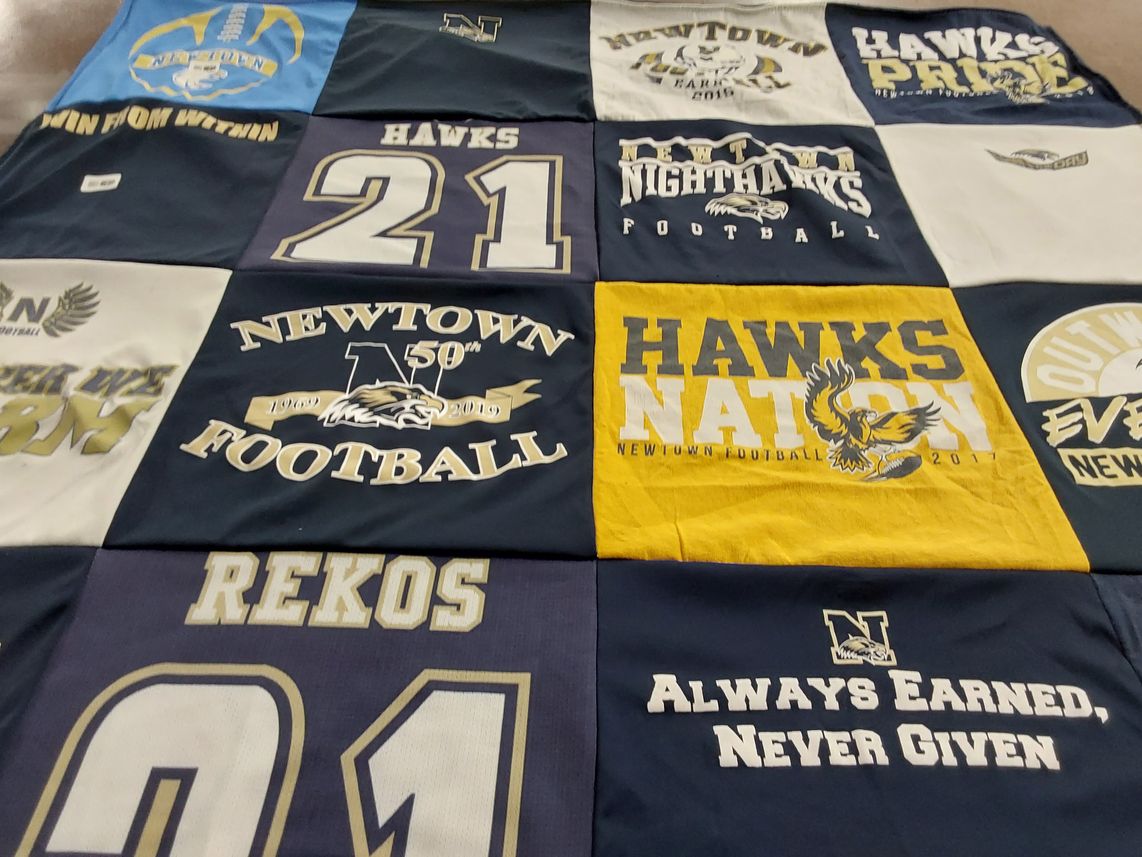 T-shirt quilt featuring newtown nighthawks football by Krista from CT
