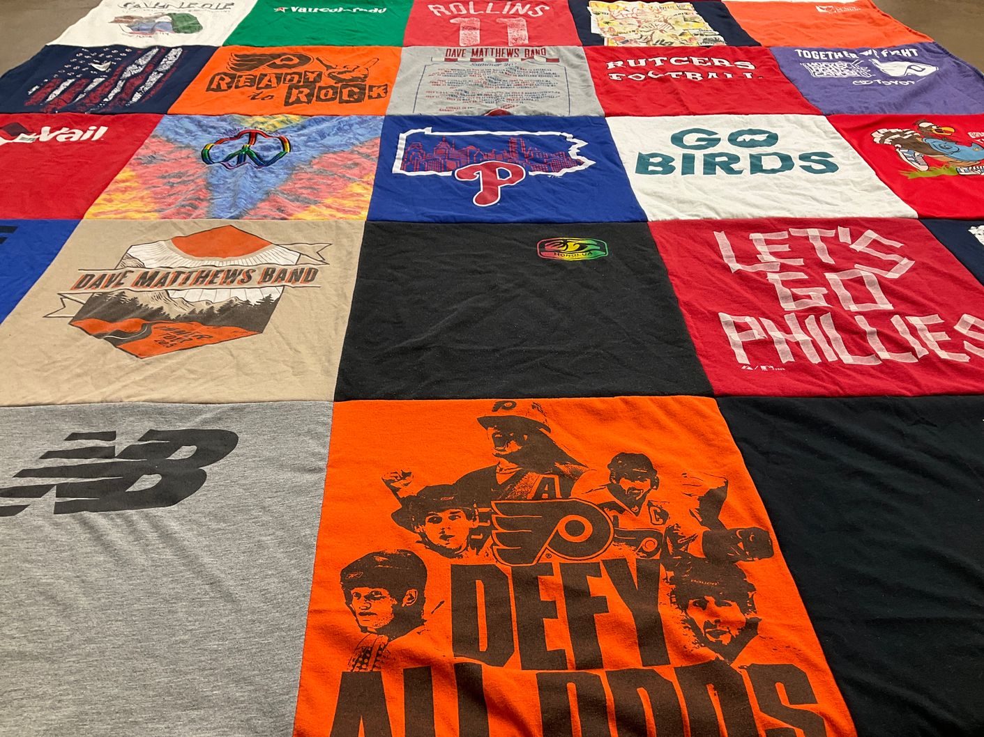 T-shirt quilt featuring philadelphia phillies, philadelphia flyers by Faye from NJ