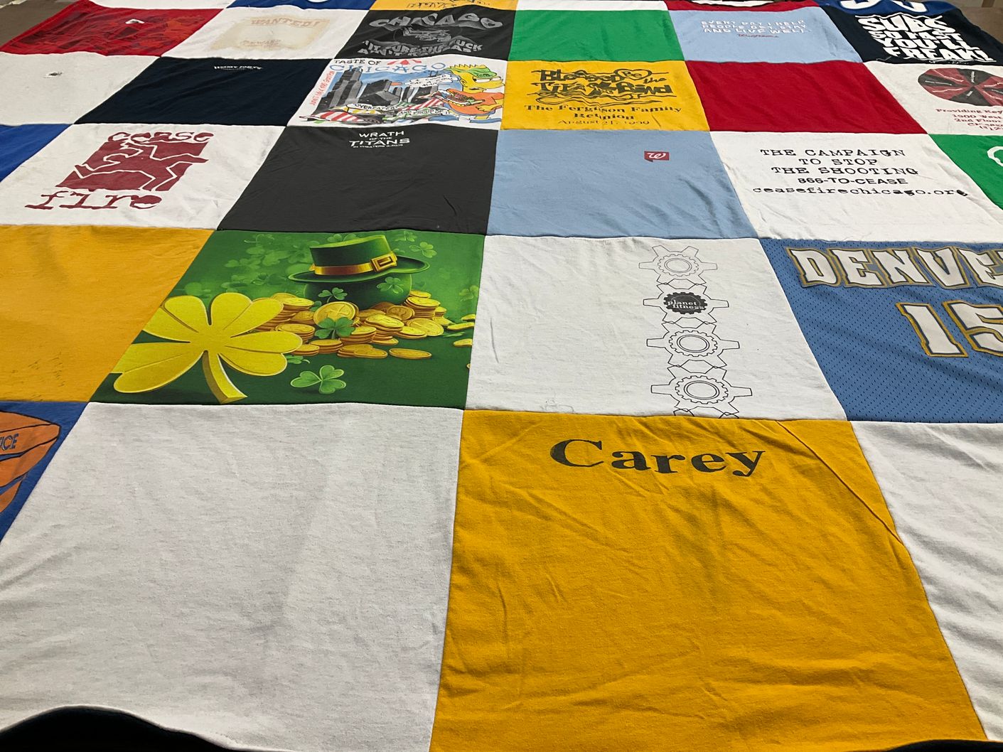 T-shirt quilt from case western reserve university by Nancy from IL