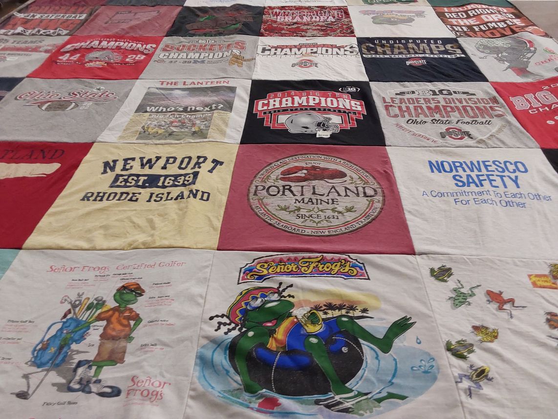 T-shirt quilt from ohio state university by Bess from OH