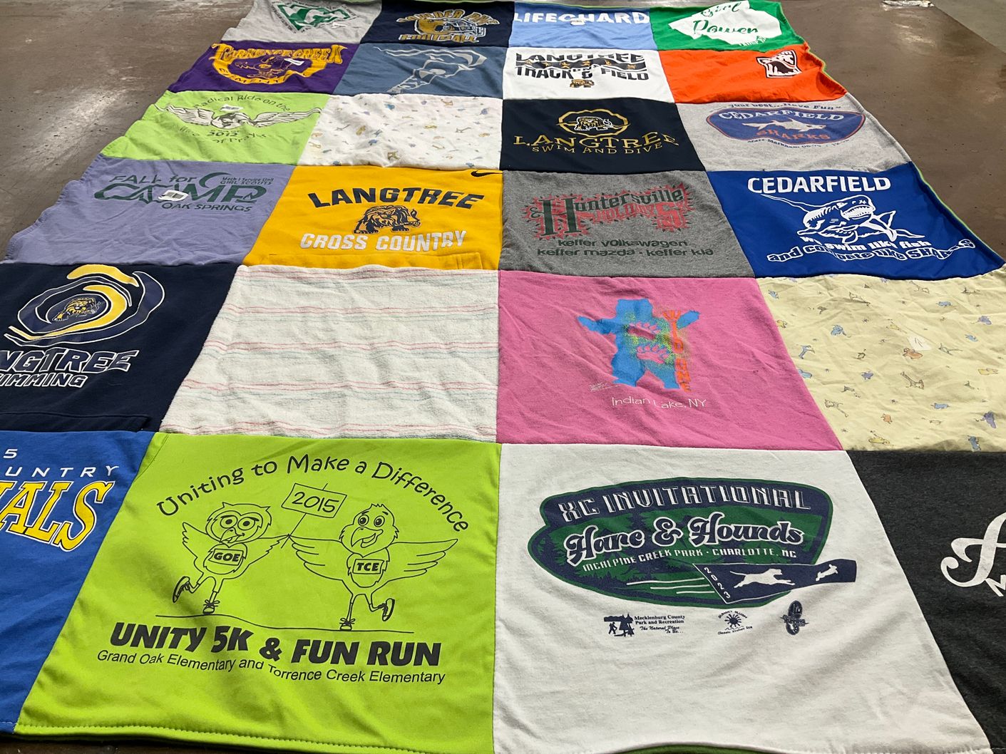 T-shirt quilt from langtree college by Kathy from NC