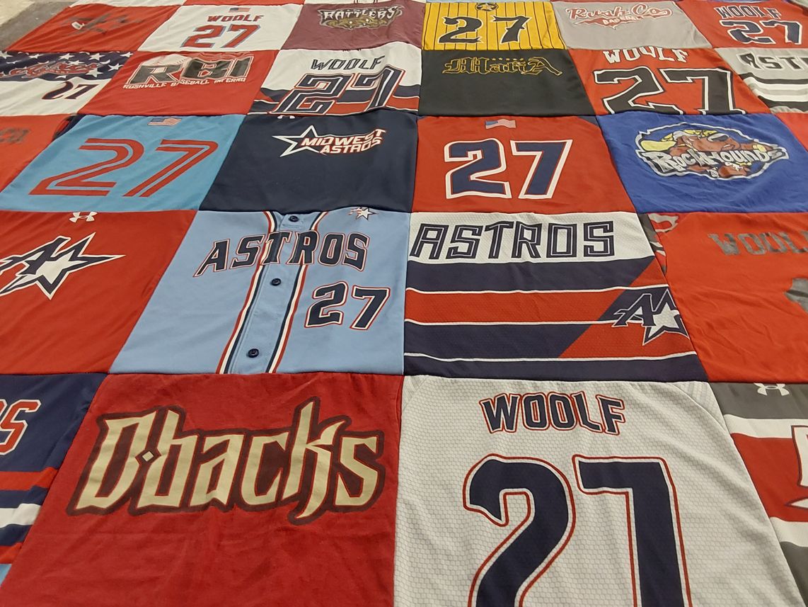 T-shirt quilt featuring midwest astros, arizona diamondbacks by Kelly from IN