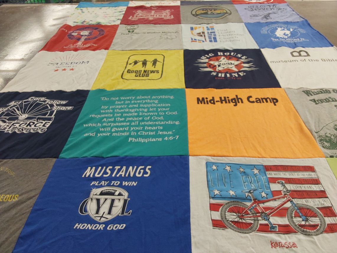 T-shirt quilt from mustangs youth football league by warren from TX