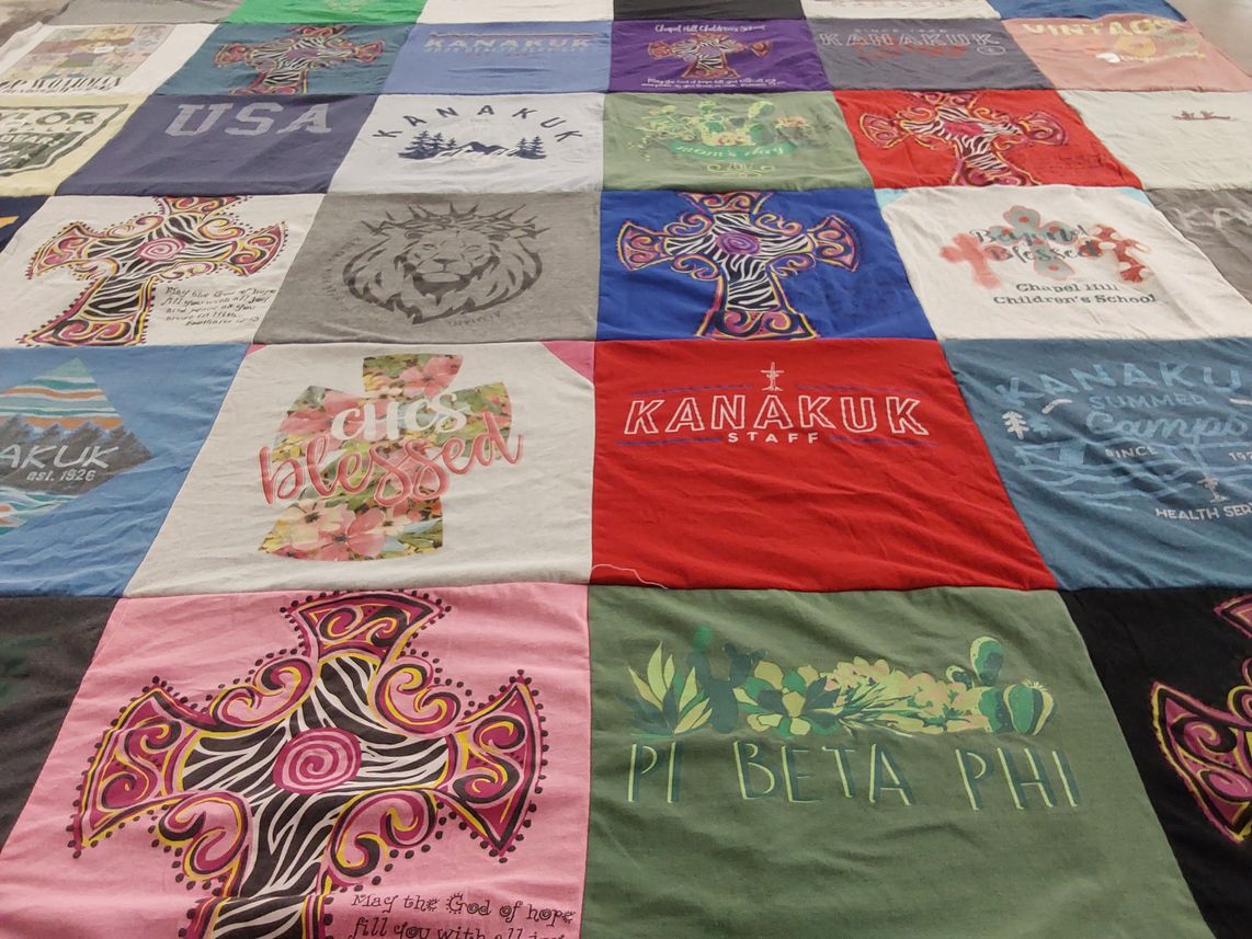 T-shirt quilt featuring kanakuk summer camp by Connie from TX