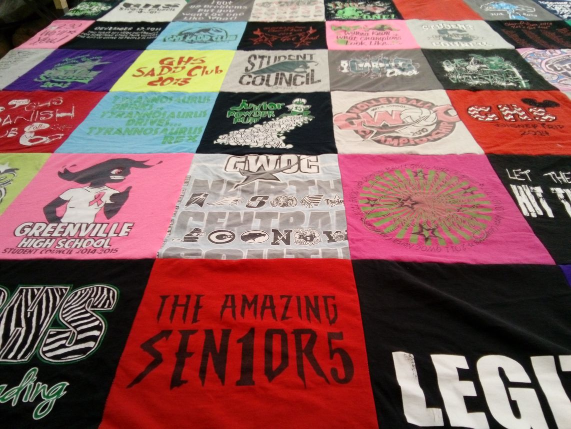T-shirt quilt from greenville high school by Kimberly from NC