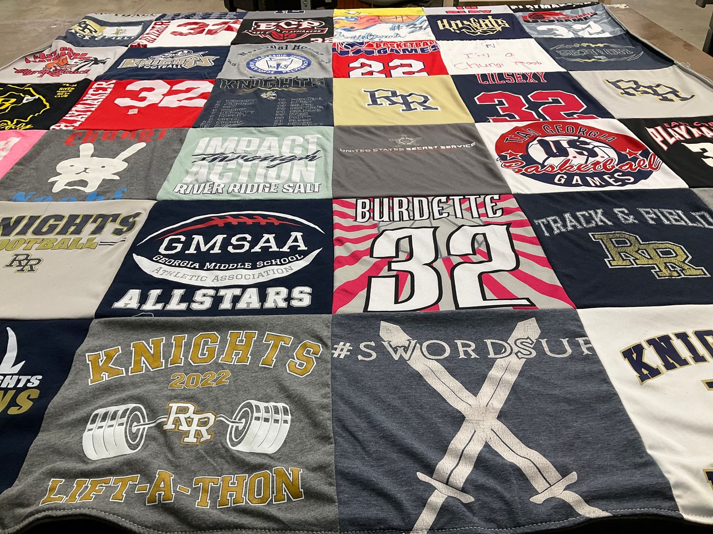 T-shirt quilt featuring river ridge knights by Shannon from GA