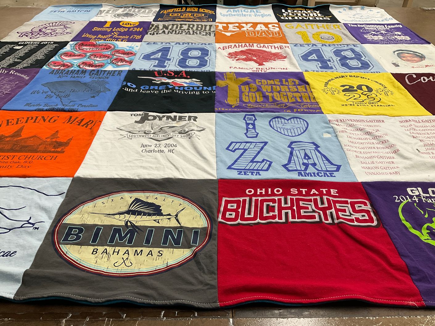 T-shirt quilt featuring ohio state university buckeyes by Barvette from SC