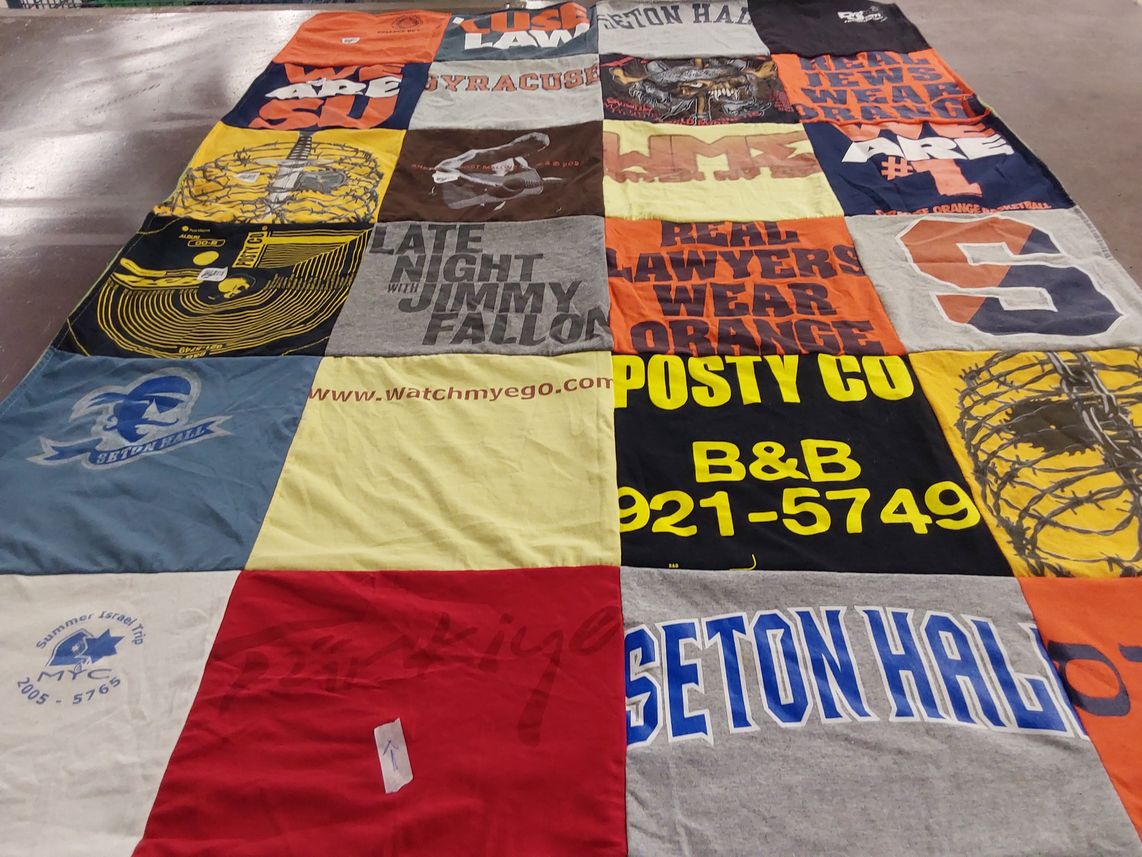 T-shirt quilt from seton hall university, syracuse university by fariba from NY