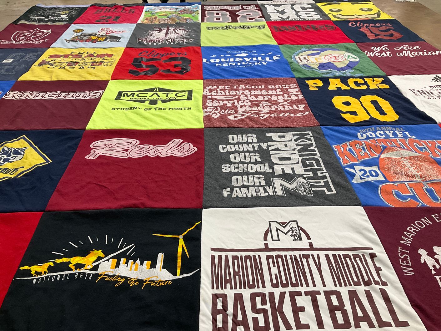 T-shirt quilt featuring knights, clippers by Reagan from KY