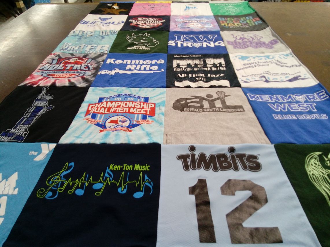 T-shirt quilt from kenmore west high school by Amie from NY