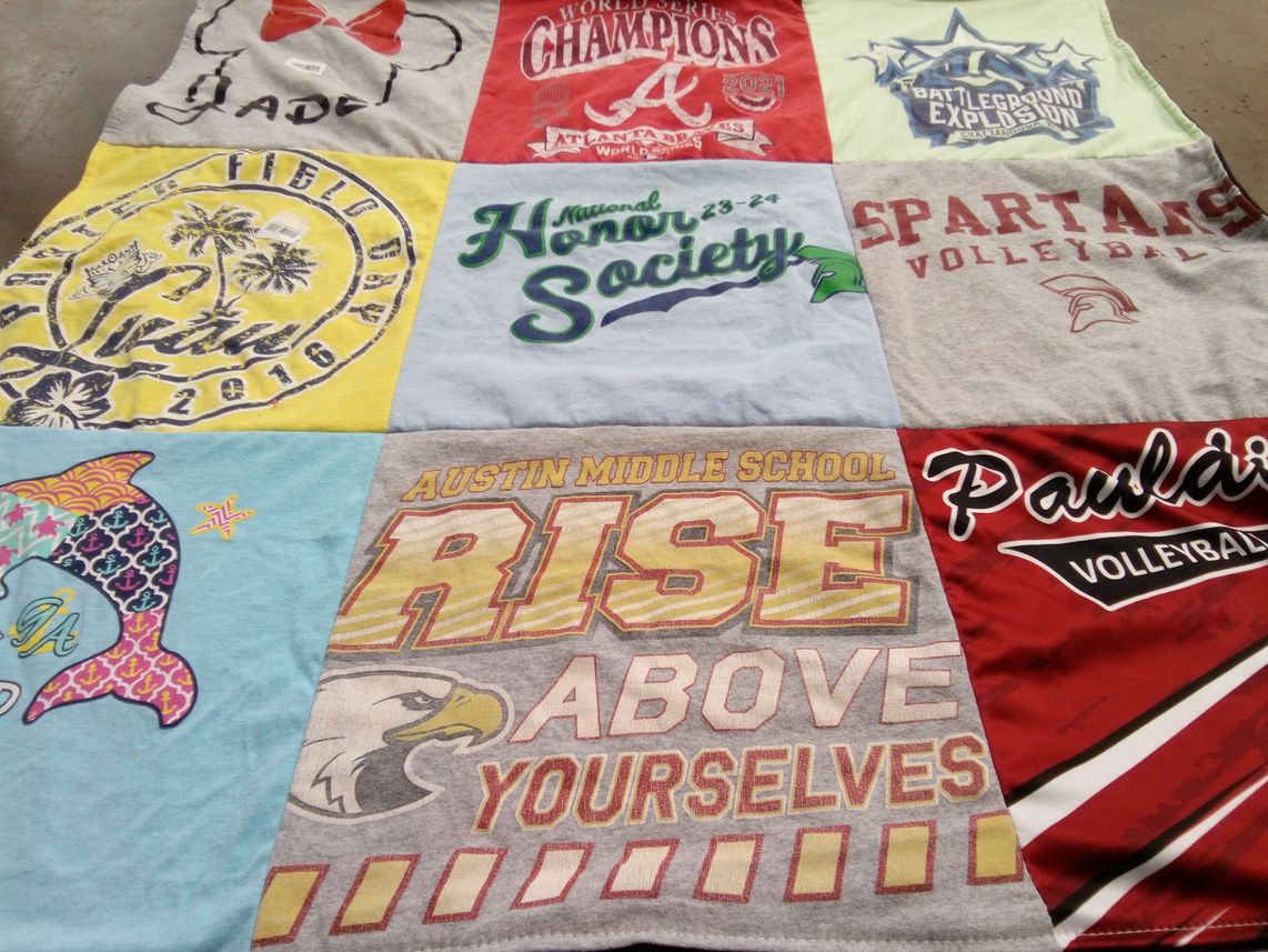 T-shirt quilt featuring spartans volleyball by Brooke from GA