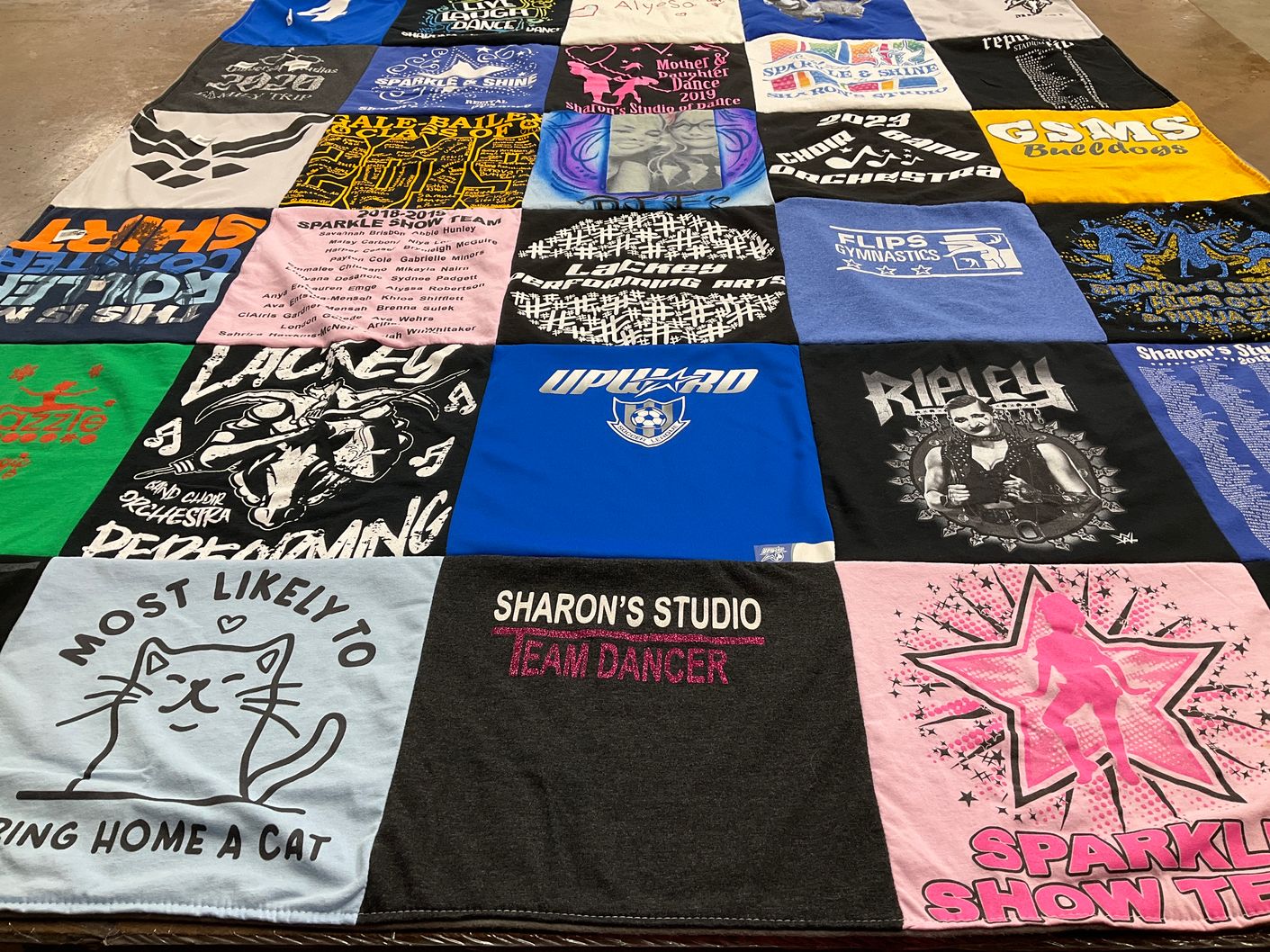 T-shirt quilt from galena middle school by Erin from MD