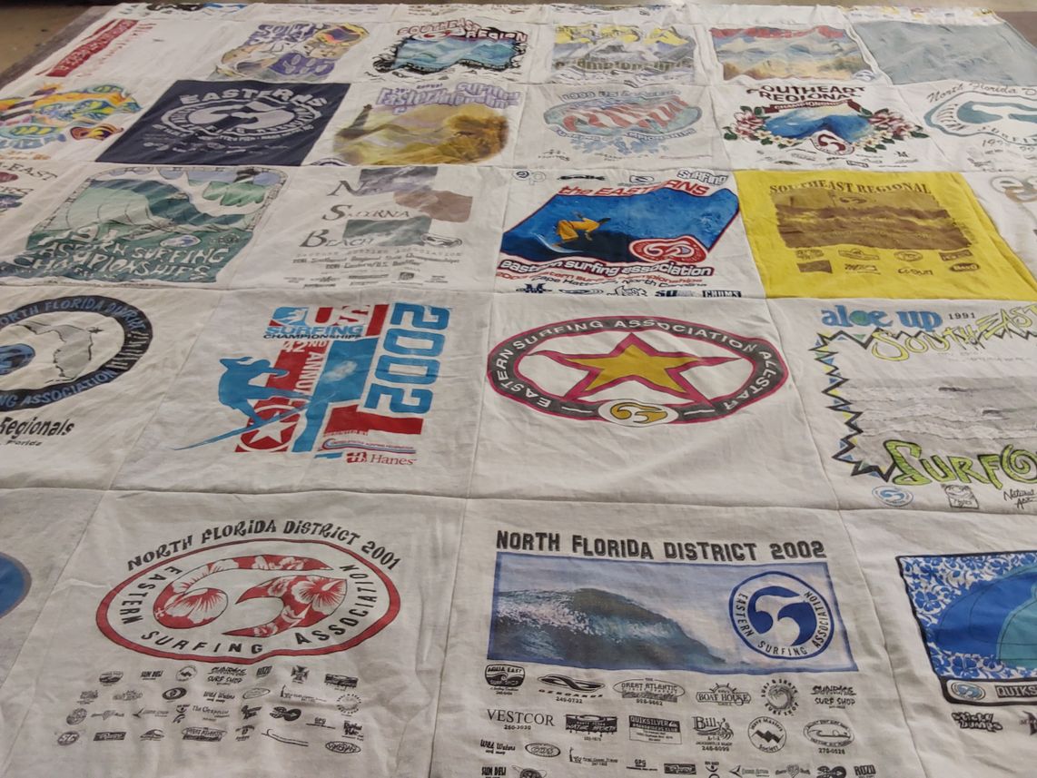 T-shirt quilt with surfing themes by Mitch from FL