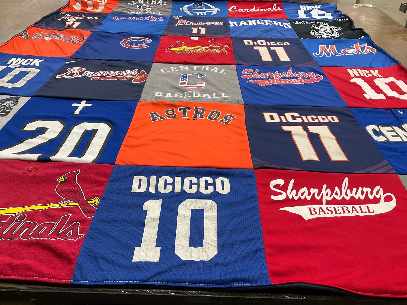 T-shirt quilt featuring astros, braves by Jacqueline from GA