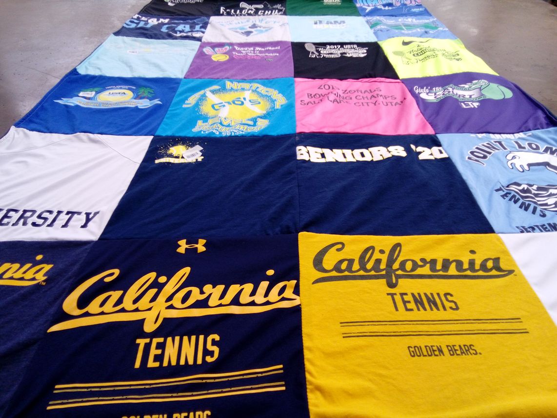 T-shirt quilt featuring california golden bears tennis by Scott from CA