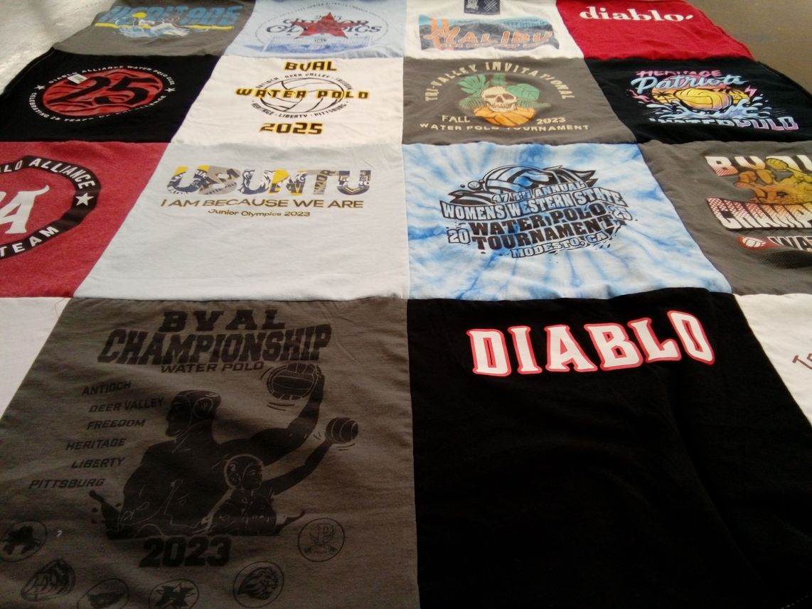 T-shirt quilt featuring diablo water polo team by Cecily from CA
