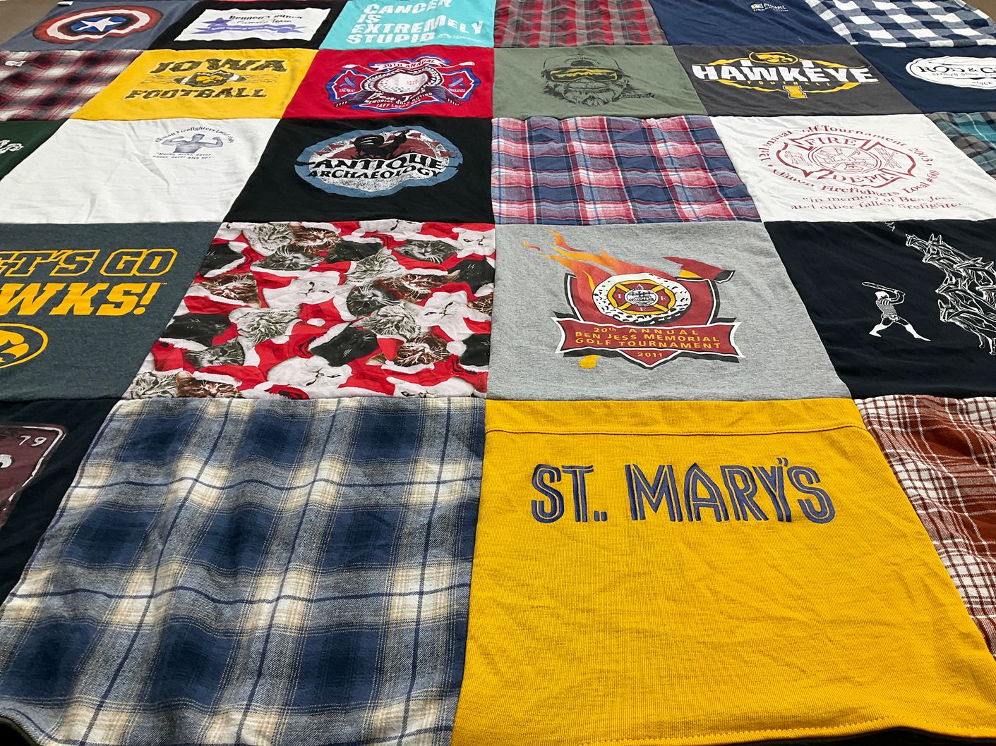 T-shirt quilt featuring iowa hawkeyes by Karen from IA