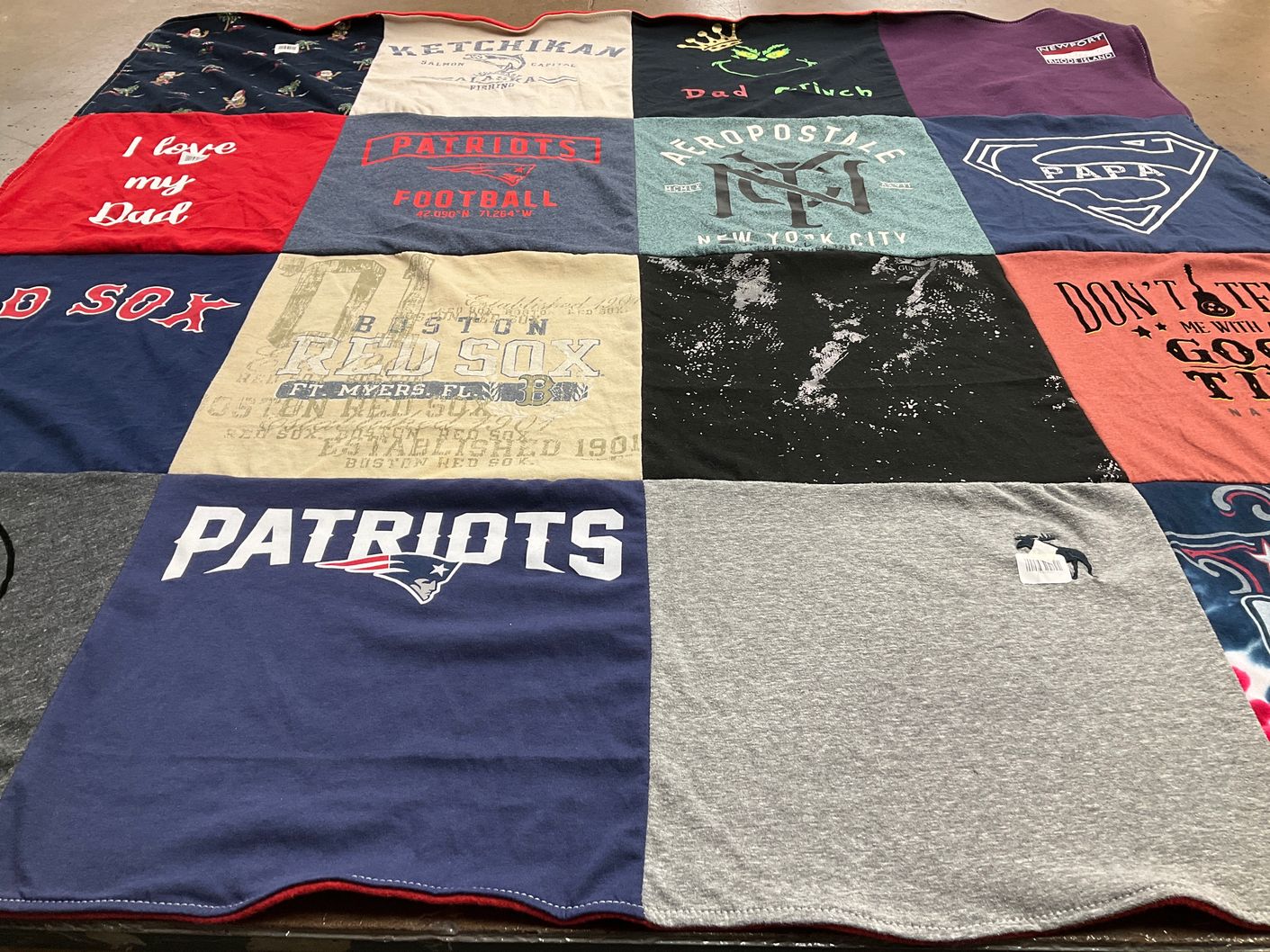 T-shirt quilt featuring new england patriots by Marilyn from FL