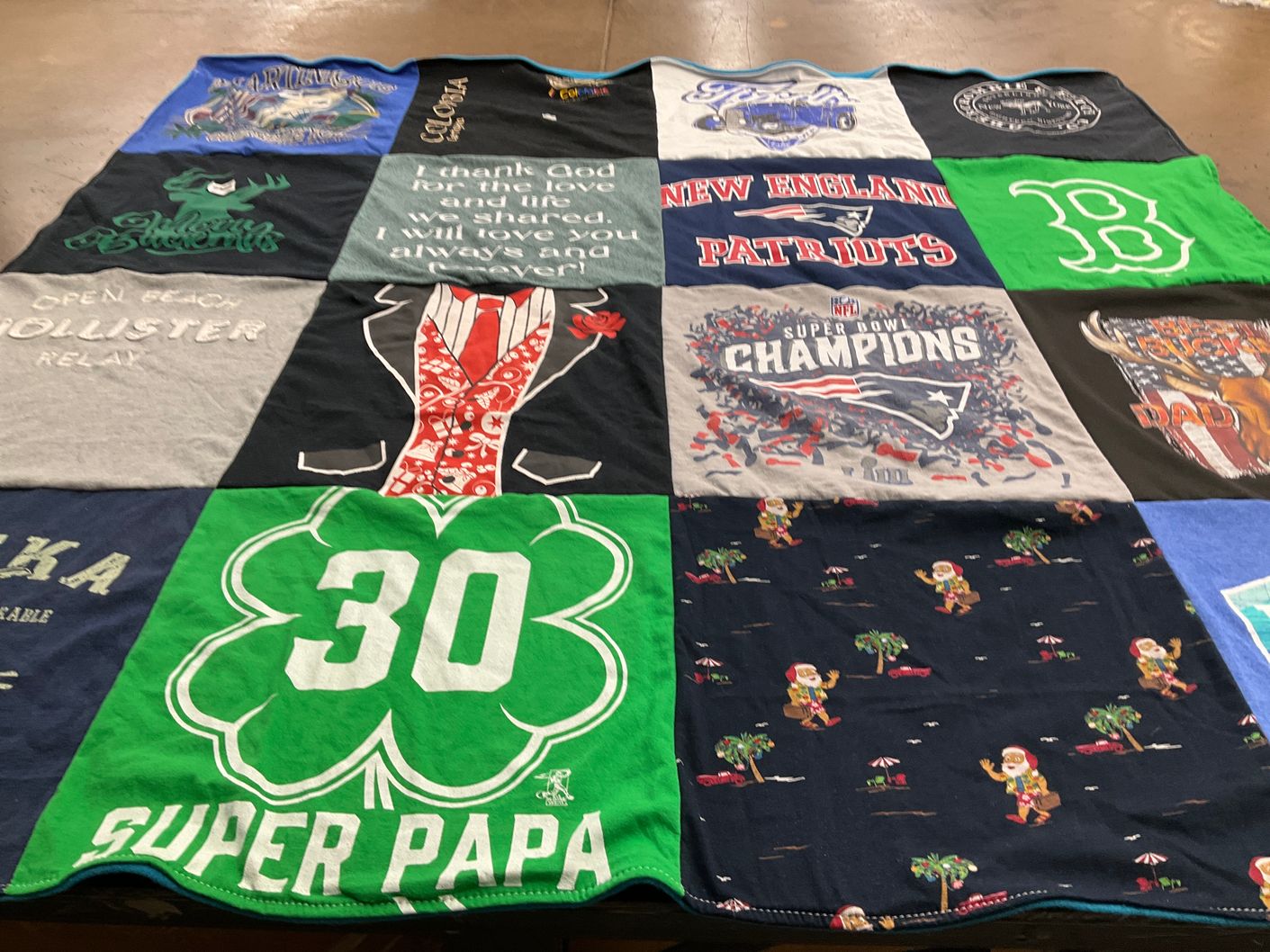 T-shirt quilt featuring new england patriots by Marilyn from FL