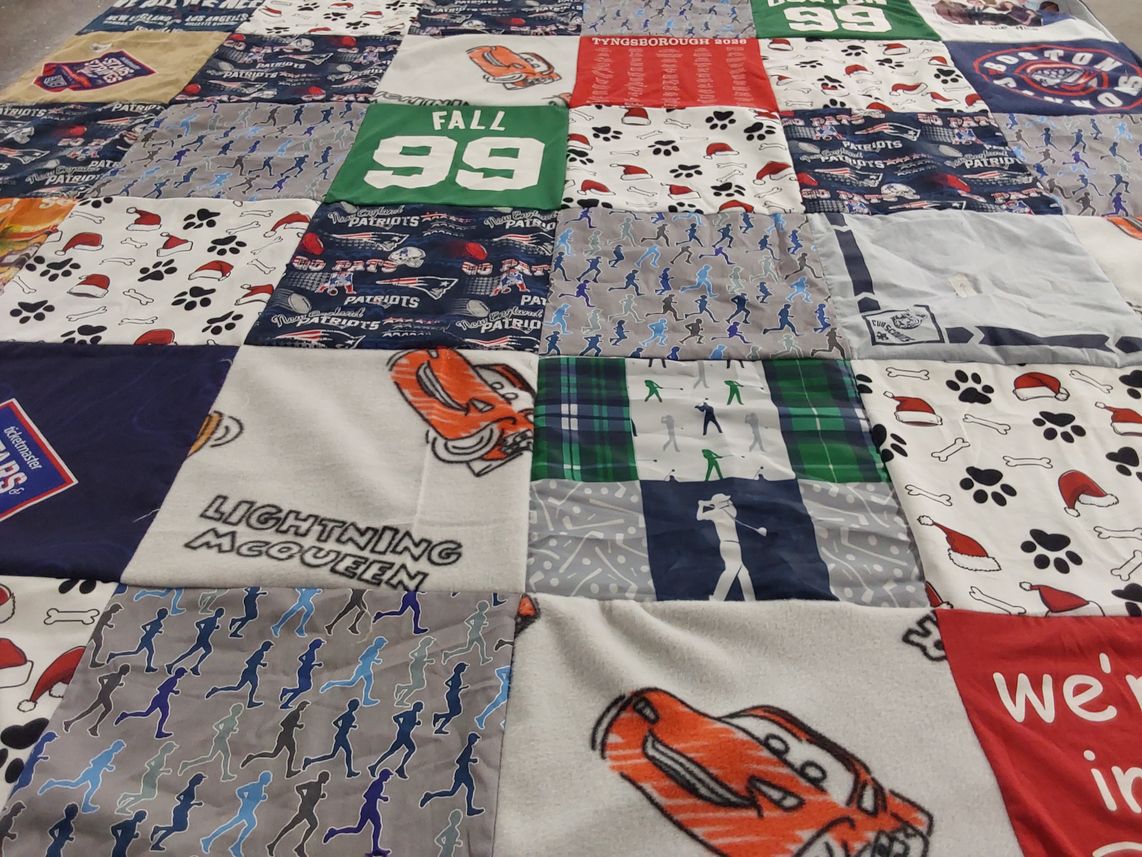 T-shirt quilt featuring new england patriots by Jennifer from MA