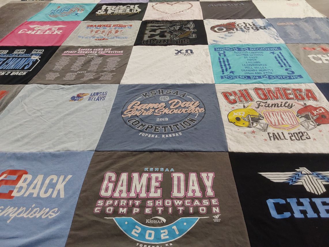 T-shirt quilt from university of kansas by Angela from KS