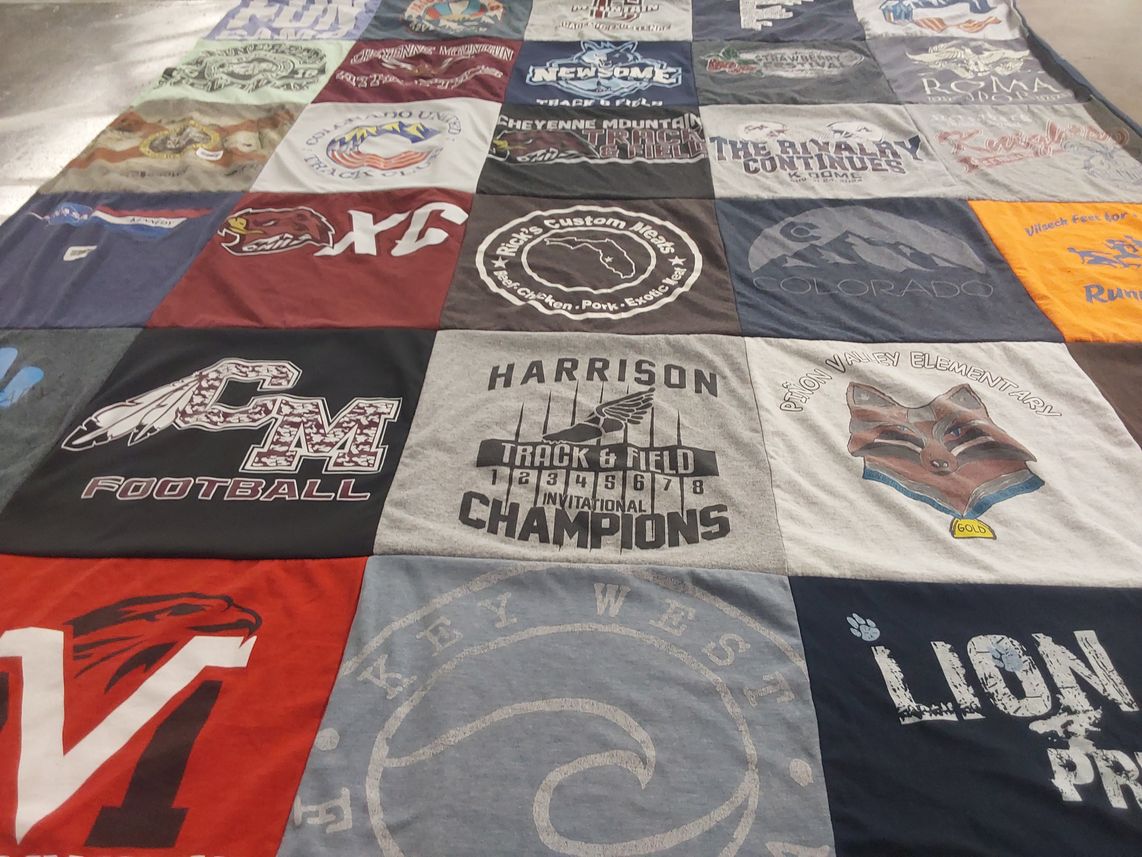 T-shirt quilt featuring colorado mountain university by Martina from CO