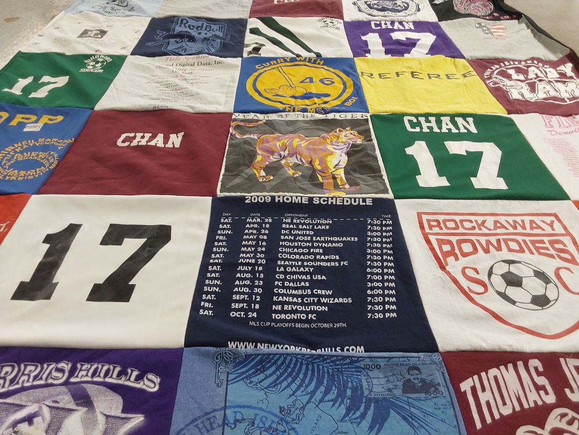 T-shirt quilt featuring rockaway rowdies soccer club by Lynnett from NJ