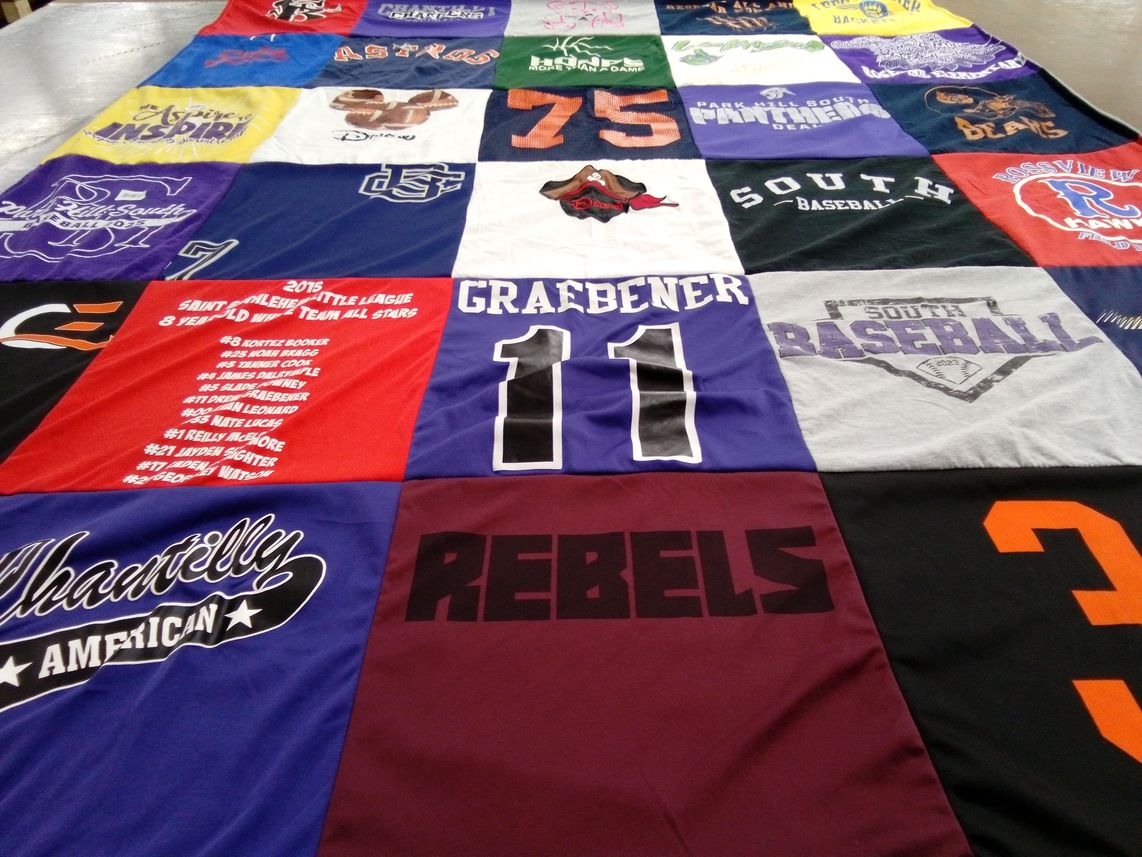 T-shirt quilt featuring south baseball by Tracy from MO
